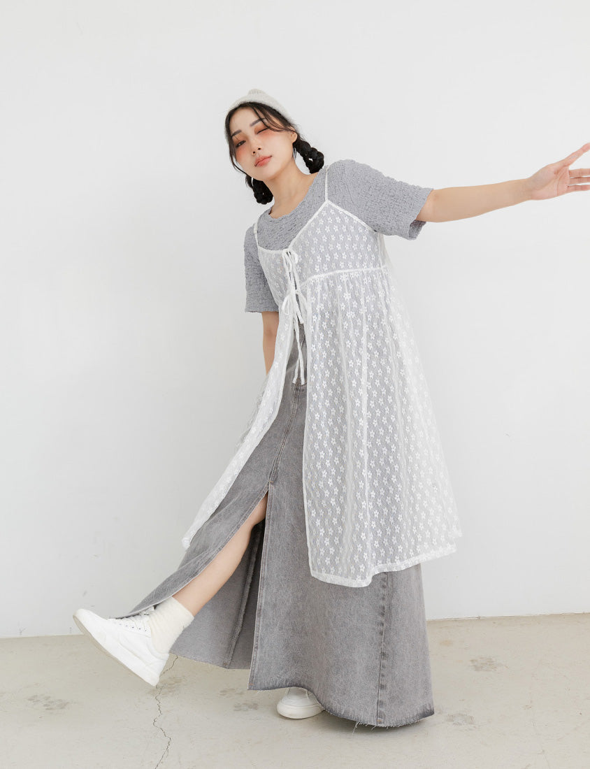 Japanese Style Wrinkled Textured Versatile Plus Size Crew Neck Top