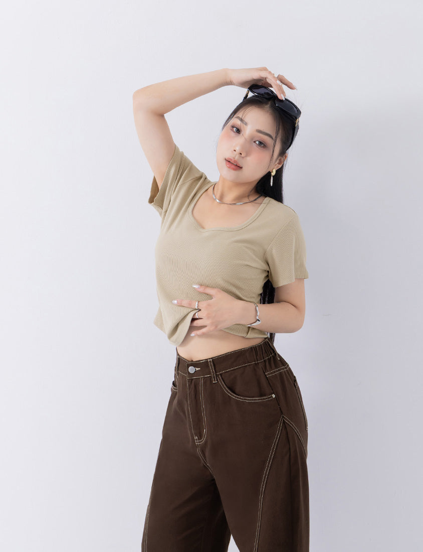 MUA! Inverted Seam Plus Size Straight-Leg Wide Pants