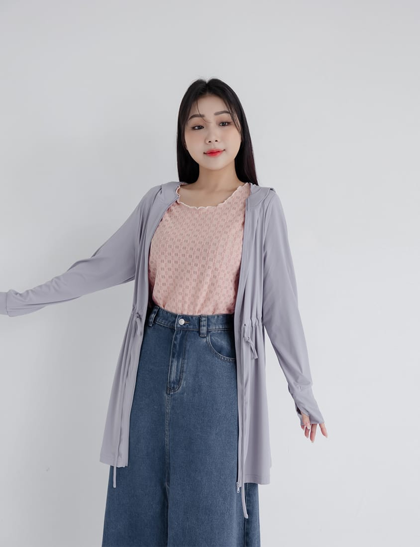 Sheer Lace Ruffled Waffle Knit Plus Size Top