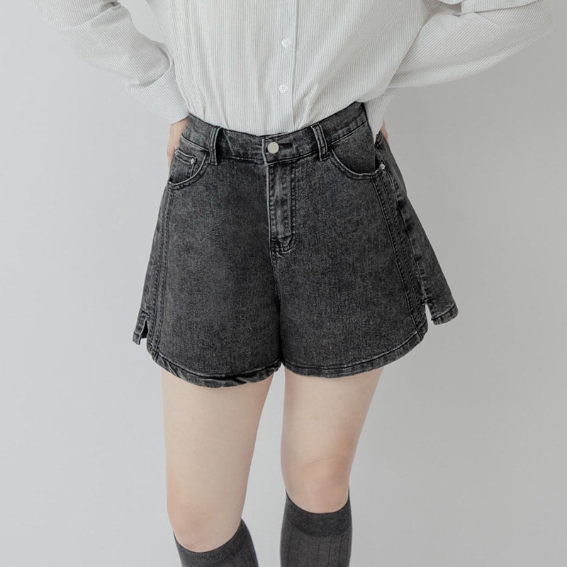Varsity Contrast Plus Size Denim Shorts