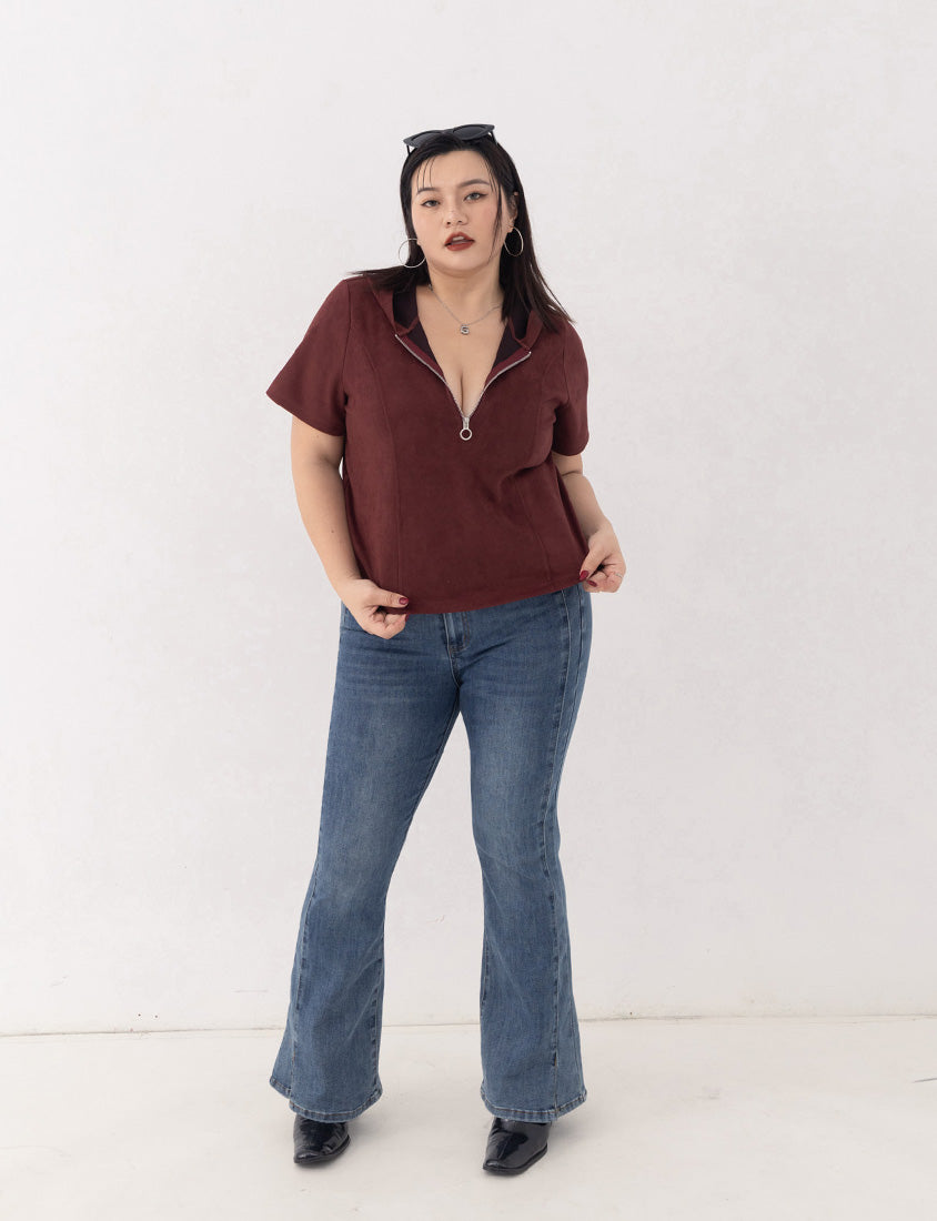 MUA! Suede Zip-Up Plus Size Hoodie