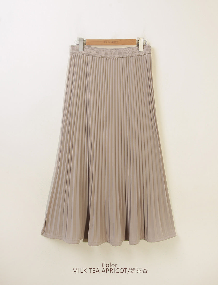 MISS. Fairy Pleated Elastic Waist Plus Size Maxi Skirt