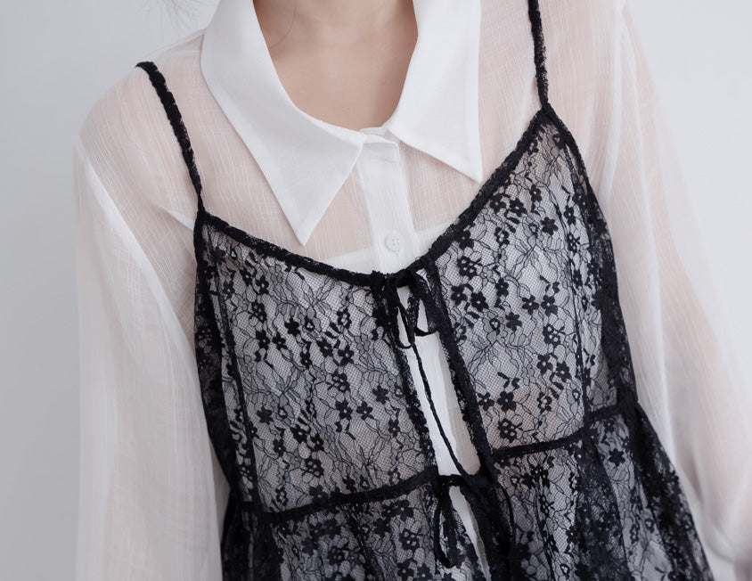Adjustable Lace Front Tie Plus Size Cami