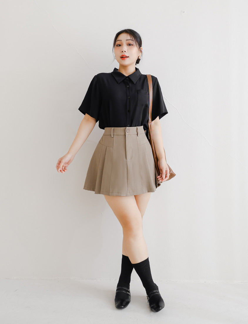 MISS. Silky Cool Morandi Colors Plus Size Shirt