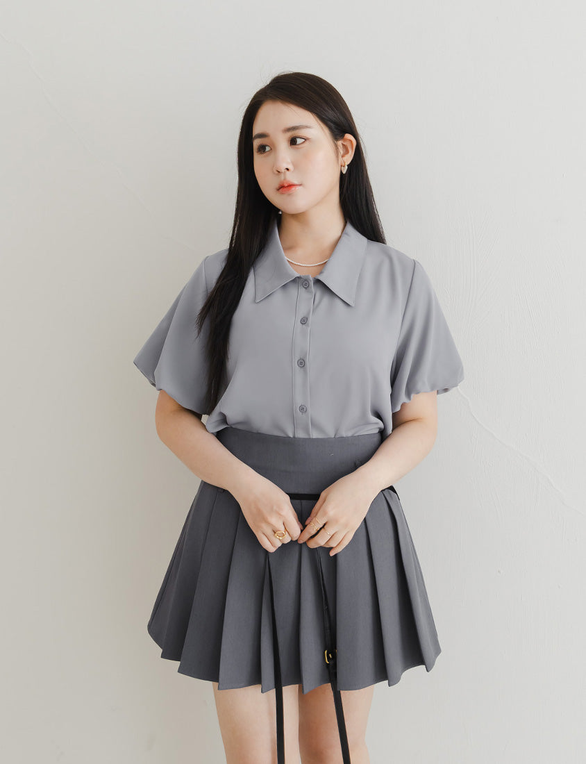 MISS. Elegant Puff Sleeve Plus Size Blouse
