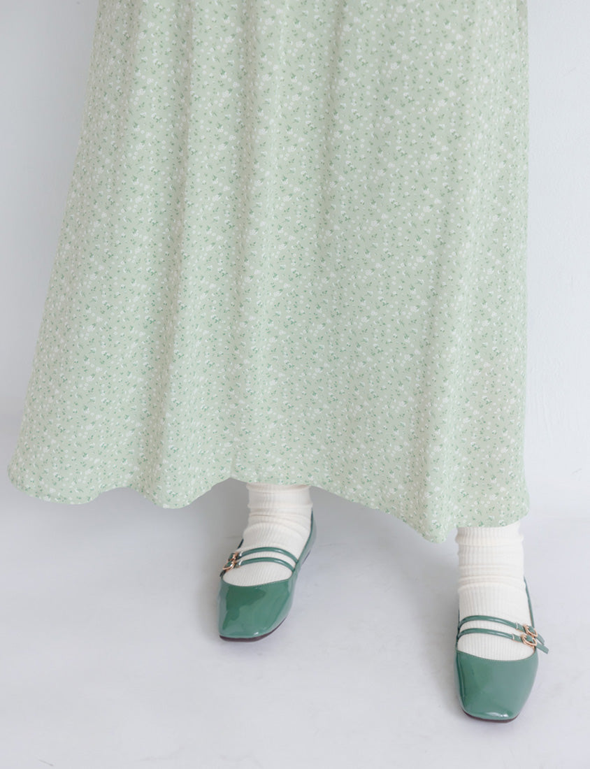 Sweet & Feminine Floral Flared Maxi Skirt
