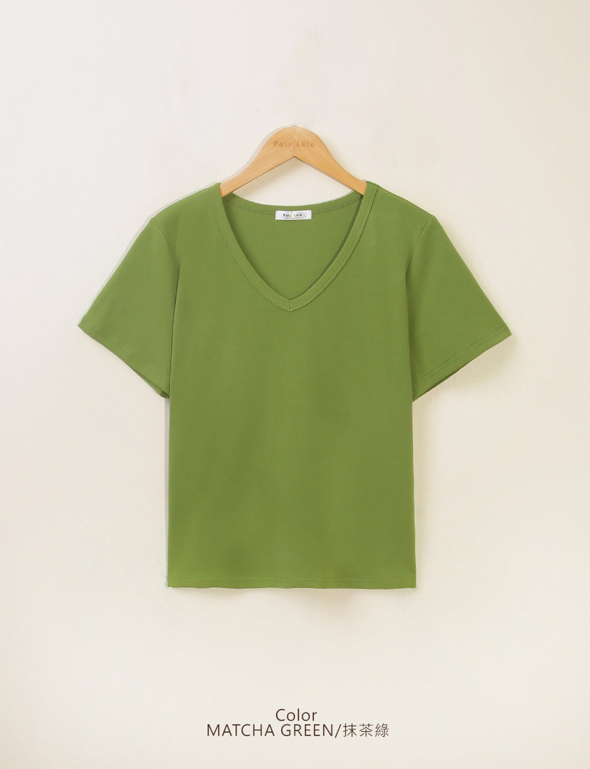 V-Neck Multicolor Plus Size Comfy Slim Tee