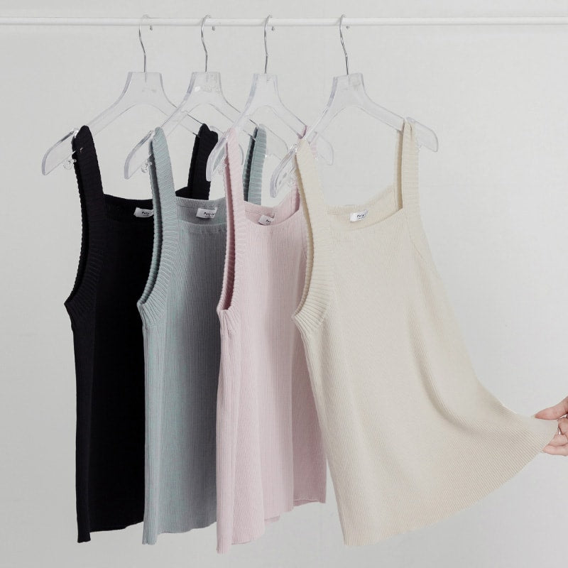 MISS. Ice Silk Lyocell Bra Bulges Support Knit Plus Size Tank Top