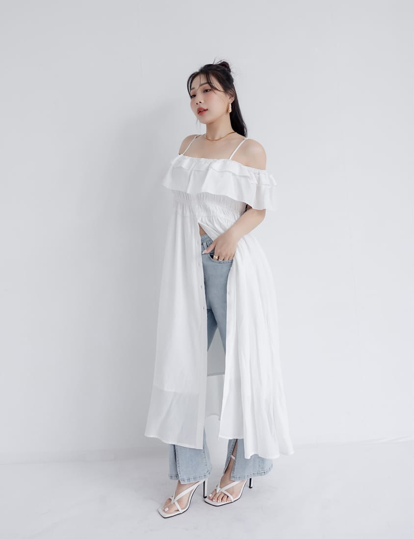 MUA! Ruffle Button Front Plus Size Maxi Dress