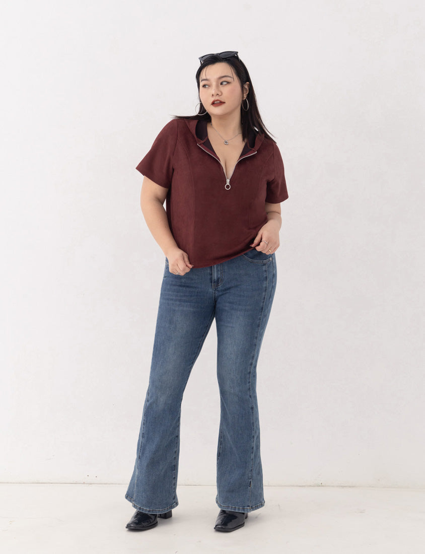 MUA! Suede Zip-Up Plus Size Hoodie