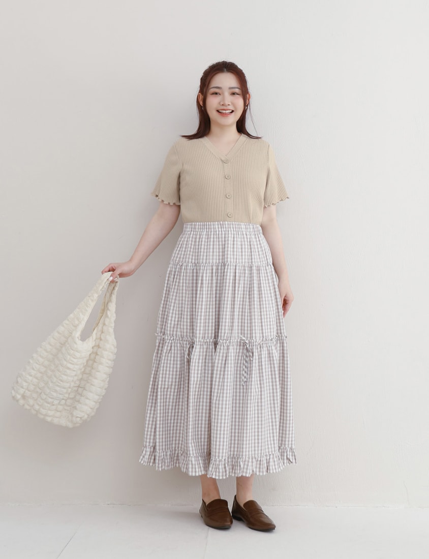 Cooling Lyocell Faux Button Plus Size Knit Top