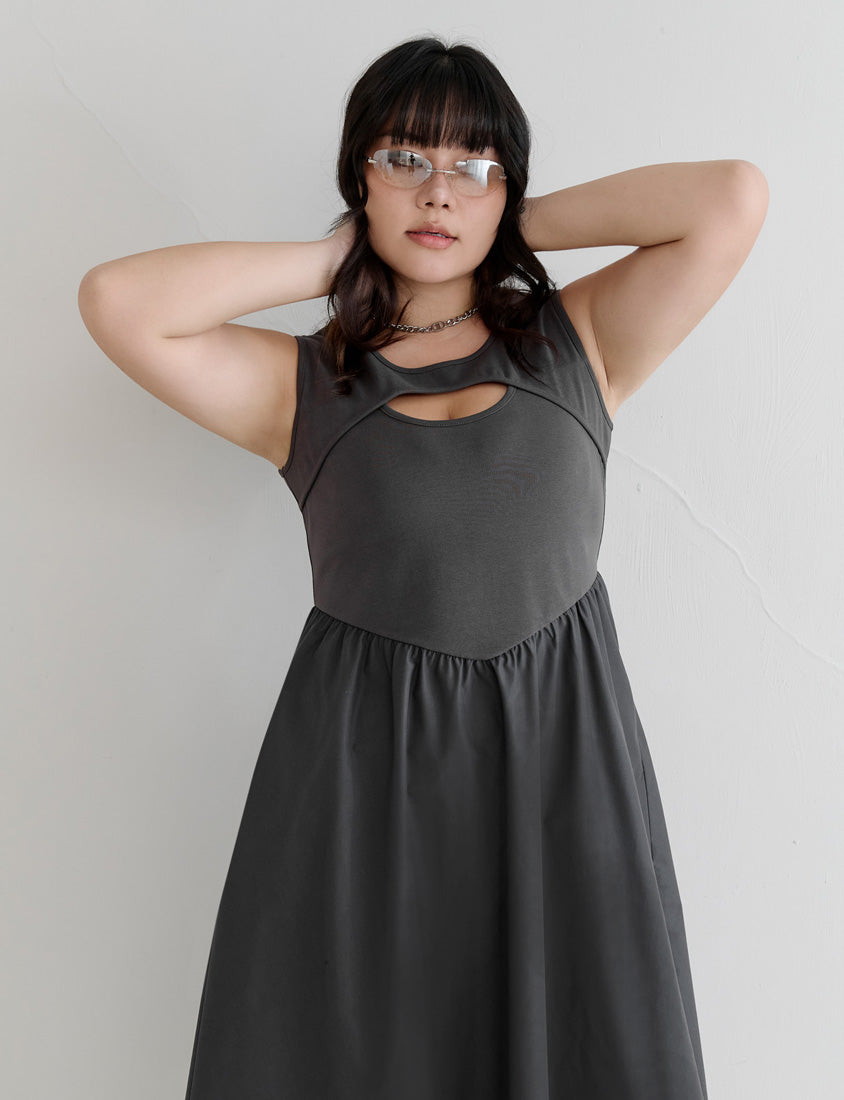 MUA! Hot Front Cut-Out Plus Size Tank Dress
