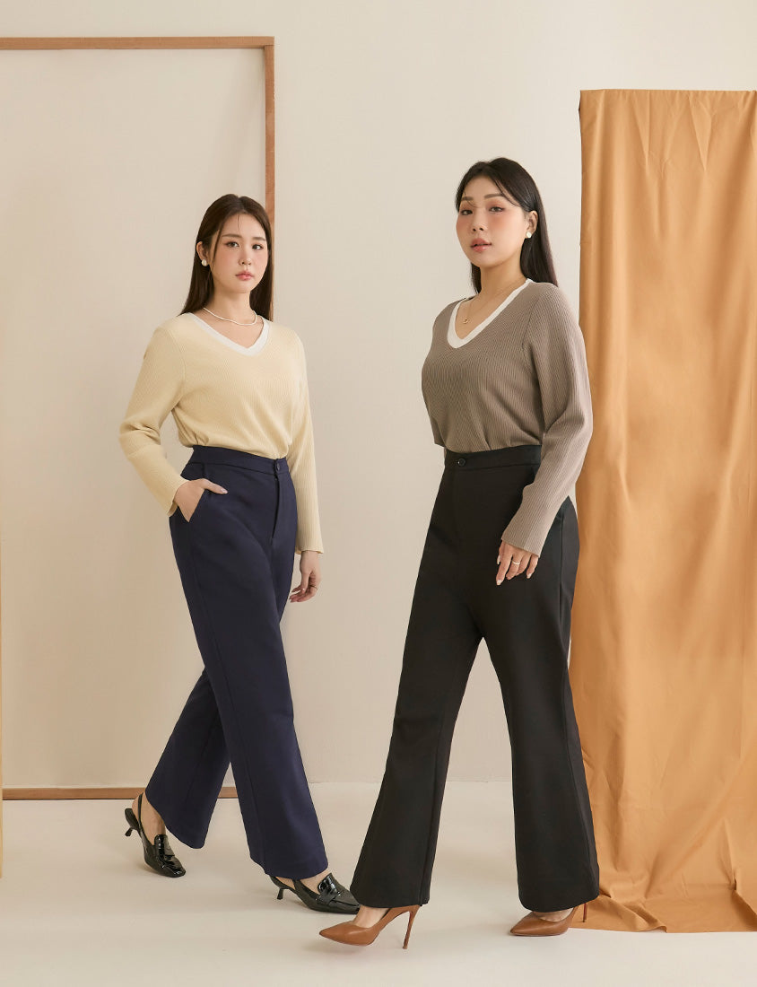 MISS. Easy Care Flared Plus Size Tailored Pants
