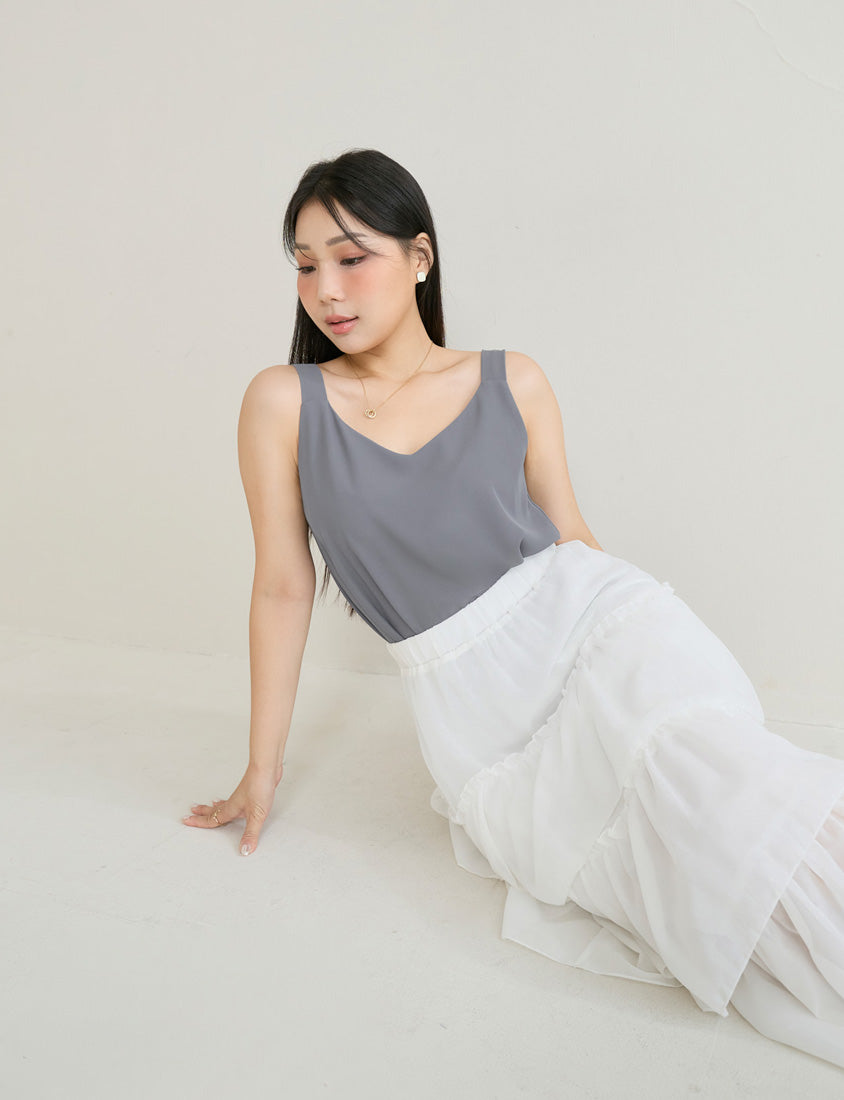 MISS. Two Way Reversible Matte Chiffon Plus Size Tank Top