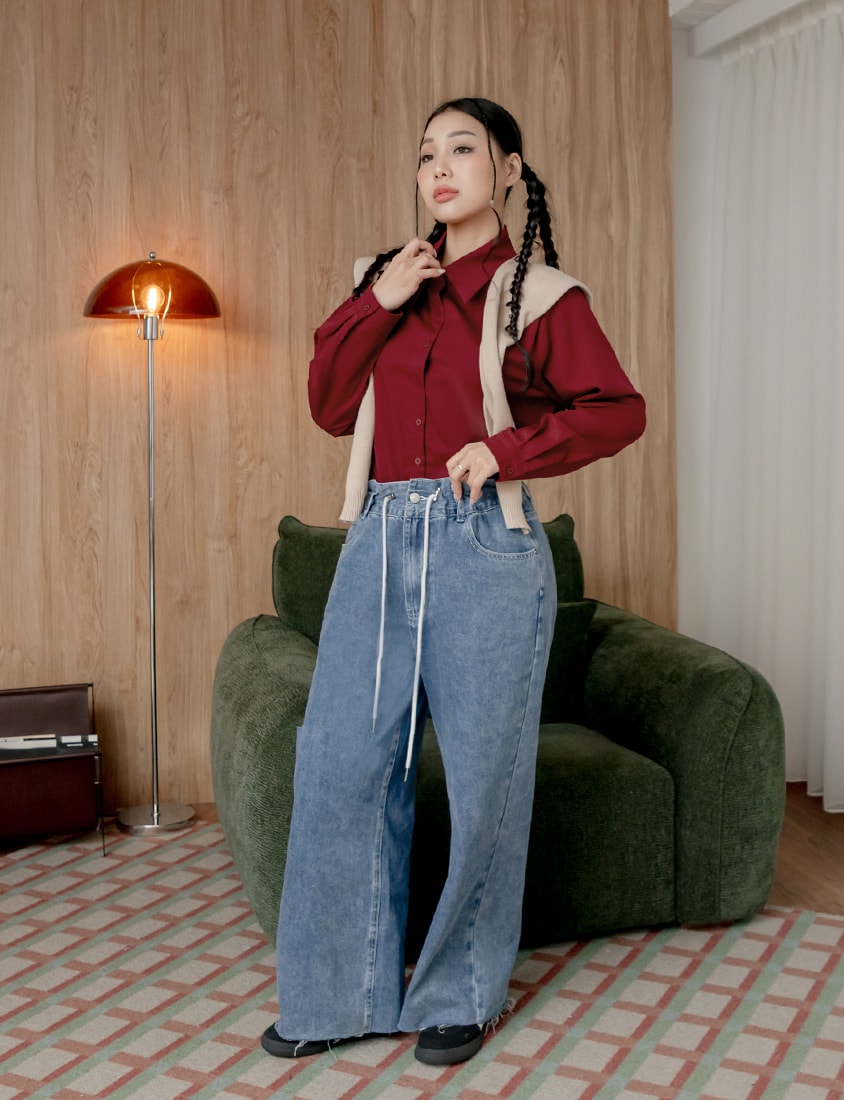 Multi-Color Drop Shoulder Plus Size Boyfriend Oversize Shirt (Unisex)