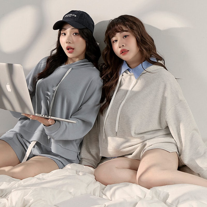 Cloud Cotton Multi-Color Cropped Plus Size Hoodie