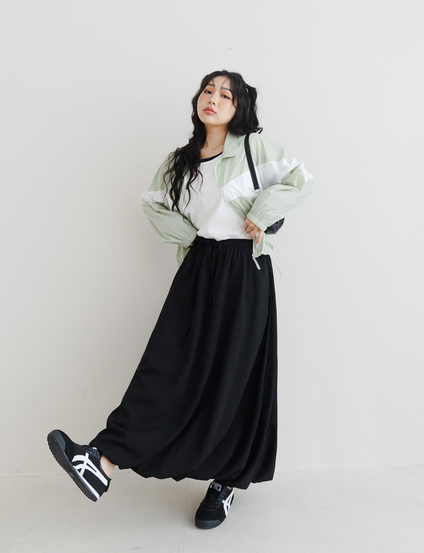 Sweet Cloud Cotton Drawstring Plus Size Maxi Skirt