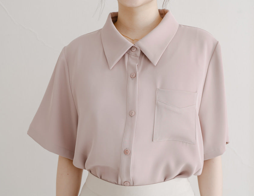 MISS. Silky Cool Morandi Colors Plus Size Shirt