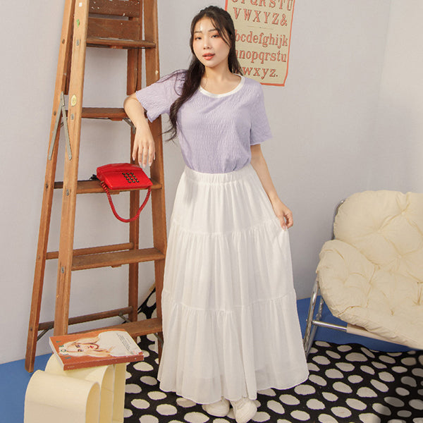 Multi-Layered Romantic Plus Size Chiffon Skirt