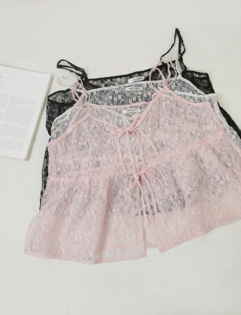 Adjustable Lace Front Tie Plus Size Cami