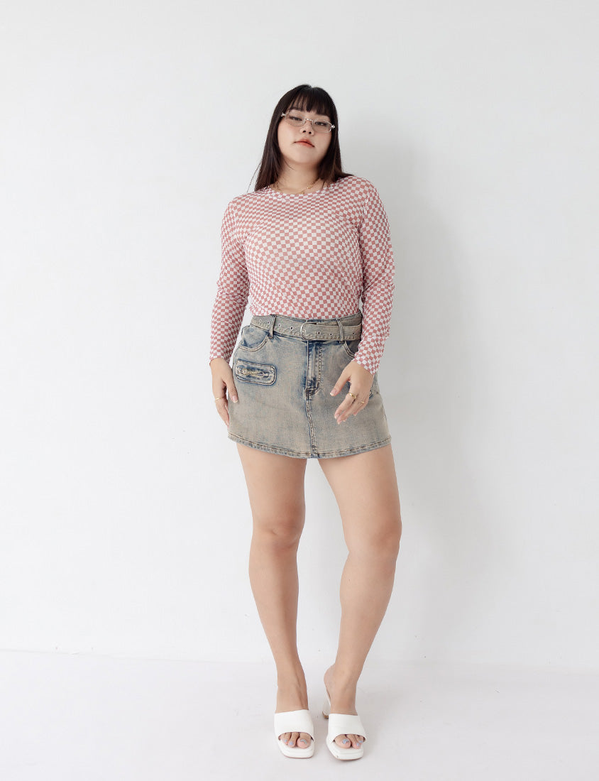 MUA! Washed Plus Size Denim Shorts (with Belt)