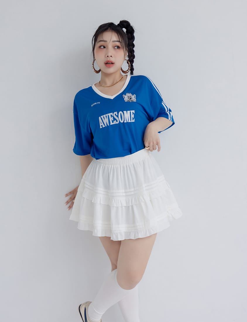 MUA! Ruffled Elastic Waist Plus Size MiniSkirt