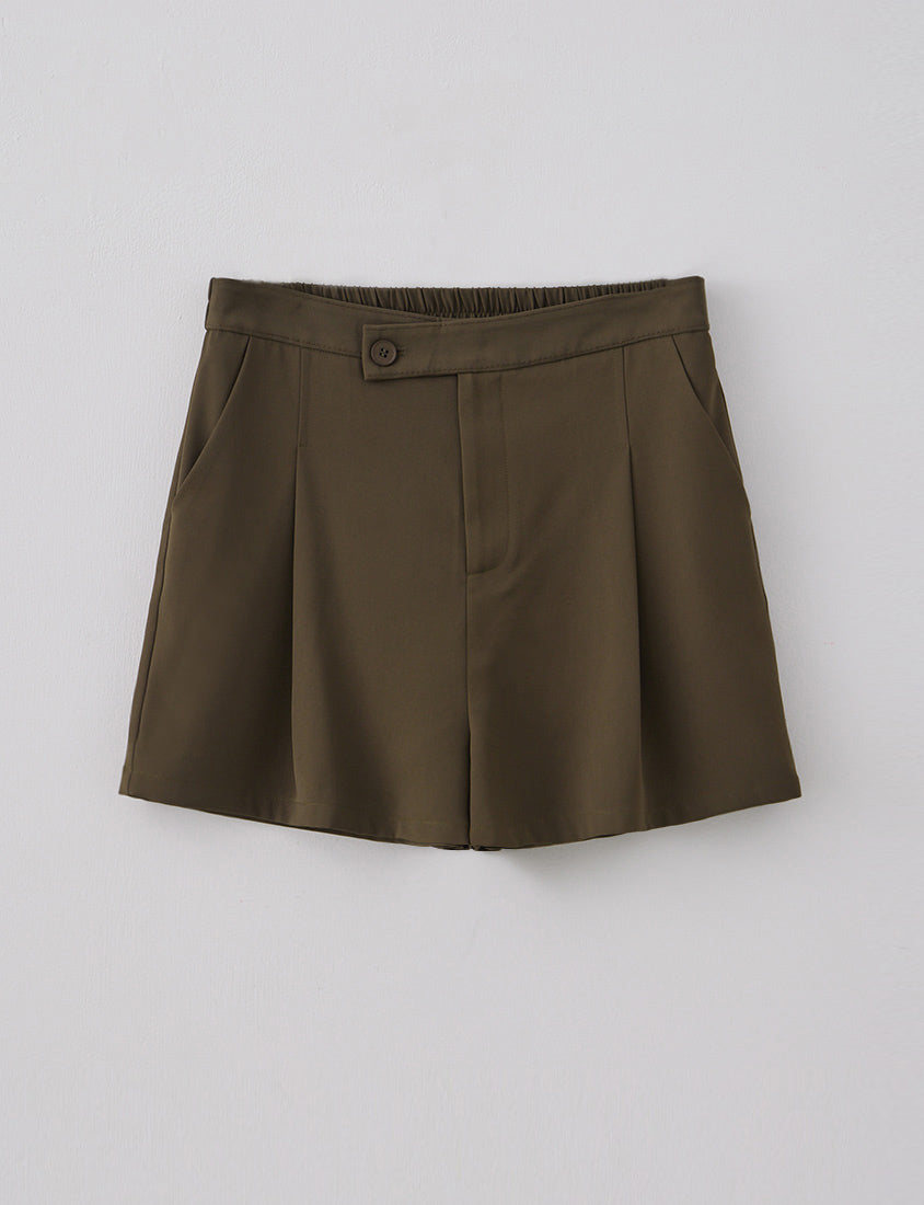 MORE U Asymmetric Wrinkle-Resistant Plus Size Shorts