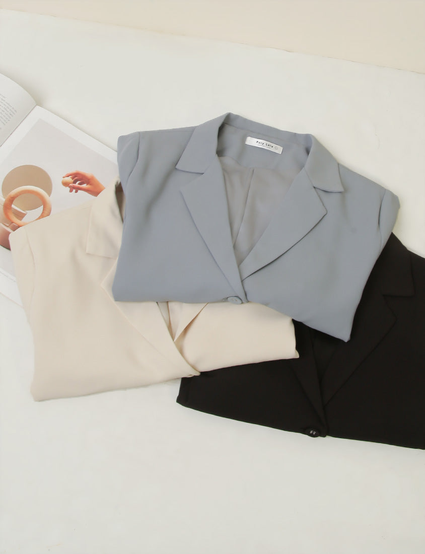 MISS. Silky Cool Plus Size Cropped Blazer