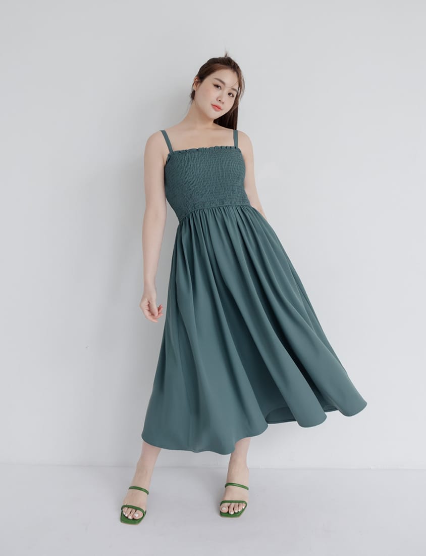 Adjustable Elastic Strap Twill Plus Size Dress