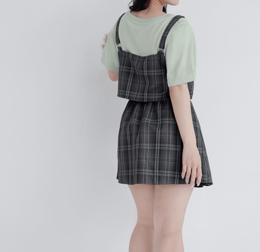 Korean Preppy Adjustable Plaid Plus Size Vest