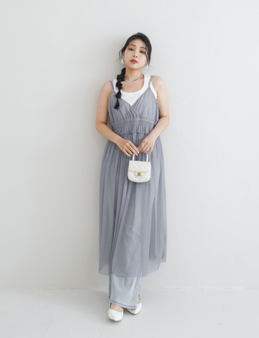 MISS. Layered Sheer MeshPlus Size Camisole