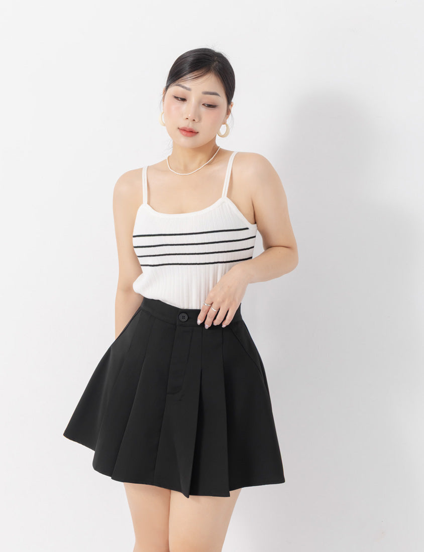 MISS. Contrast Stripe Ice Silk Knit Plus Size Tank Top