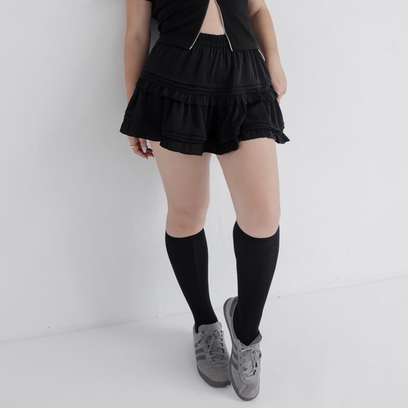 MUA! Ruffled Elastic Waist Plus Size MiniSkirt
