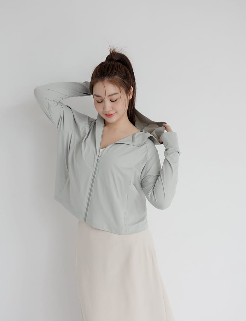 UV PRO+ Cooling Tech Sun Protection Plus Size Cropped Jacket