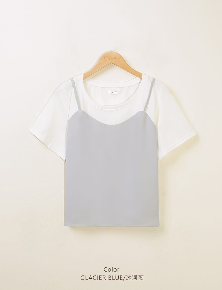 Sweetheart Neckline Twill Faux Two-Piece Plus Size Top