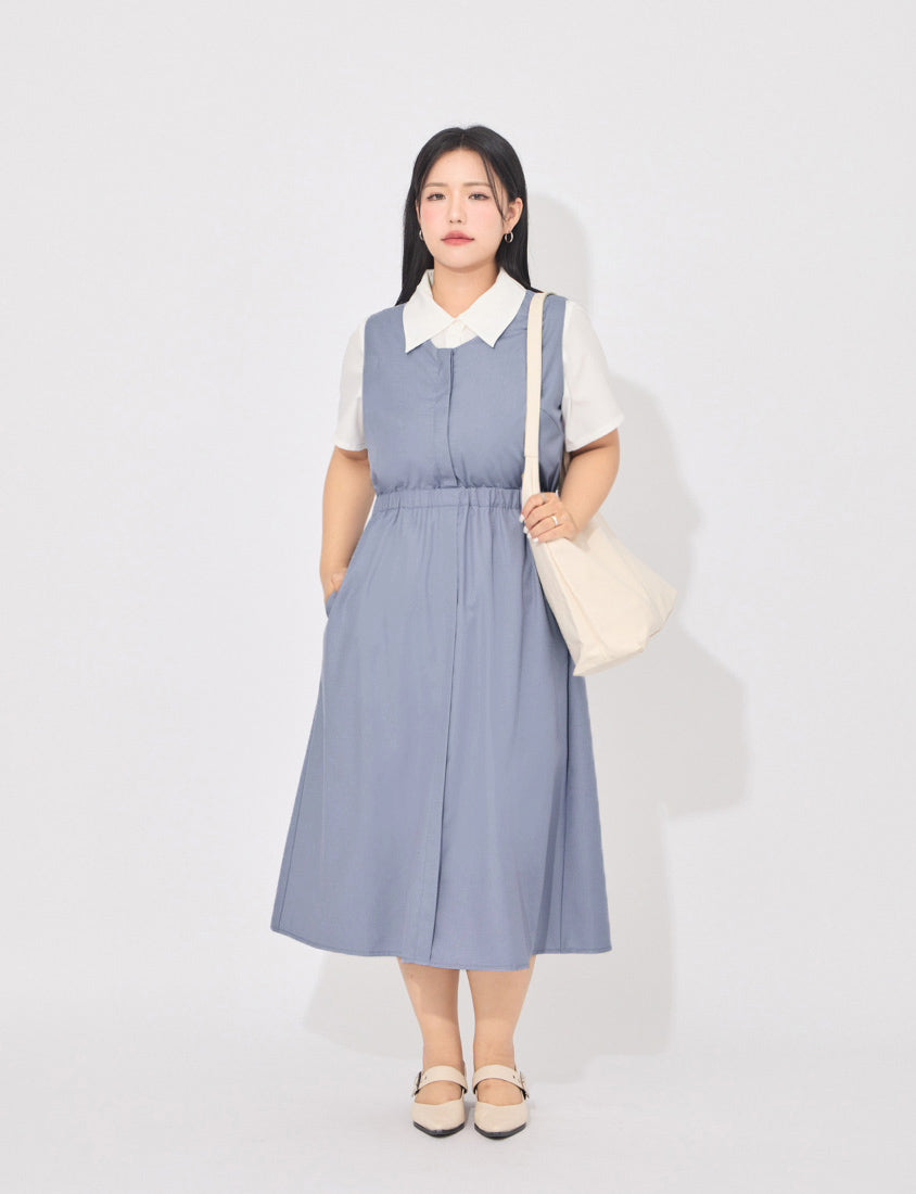 MORE U French-Style Back Cut-Out Plus Size Dress