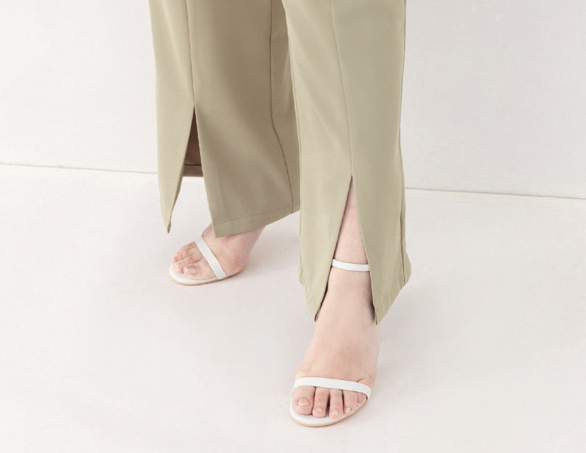 MISS. Silky Cool Slit Slim Fit Plus Size Tailored Pants