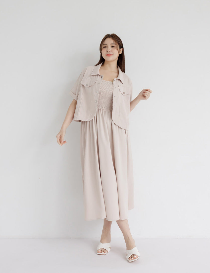 Curved Hem Stitched Plus Size Cuffed Shirt