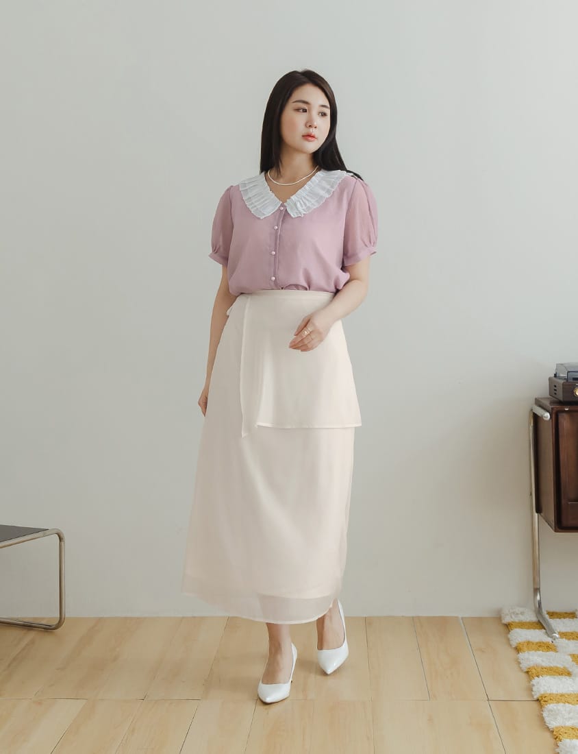 Fairy Two-Piece Sheer Plus Size Maxi Skirt (with Inner Skirt)