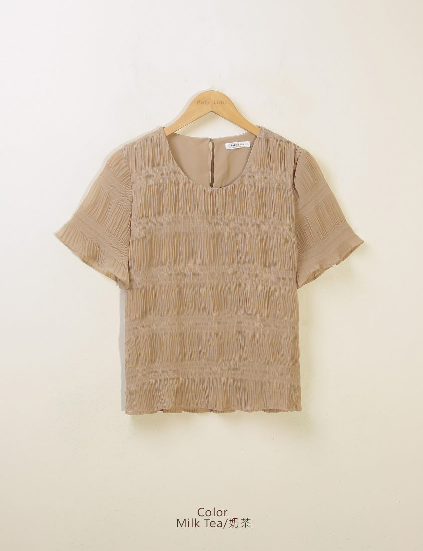 MISS. Korean Style Crinkled Plus Size Chiffon Top
