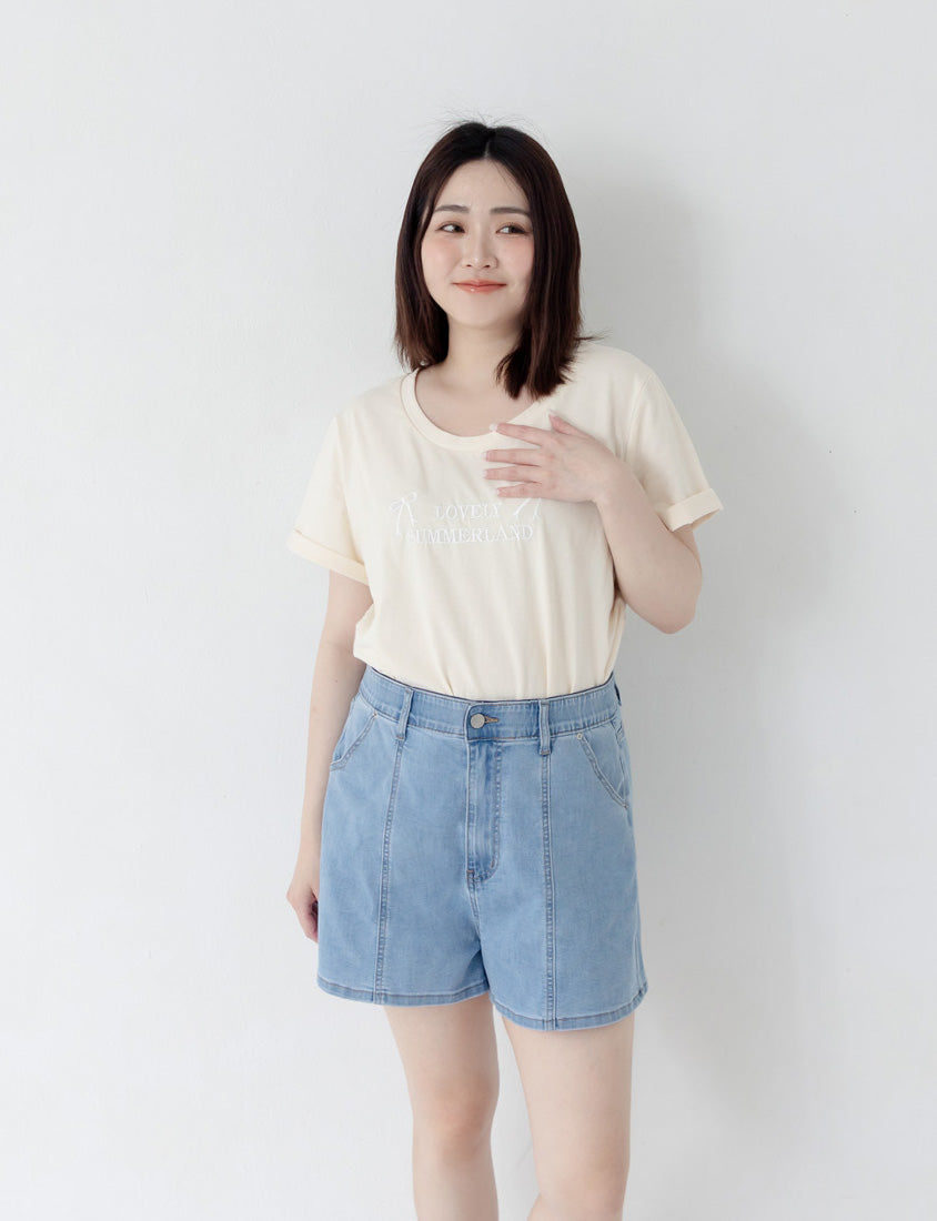 Cooling Tech A-Line Plus Size Denim Shorts