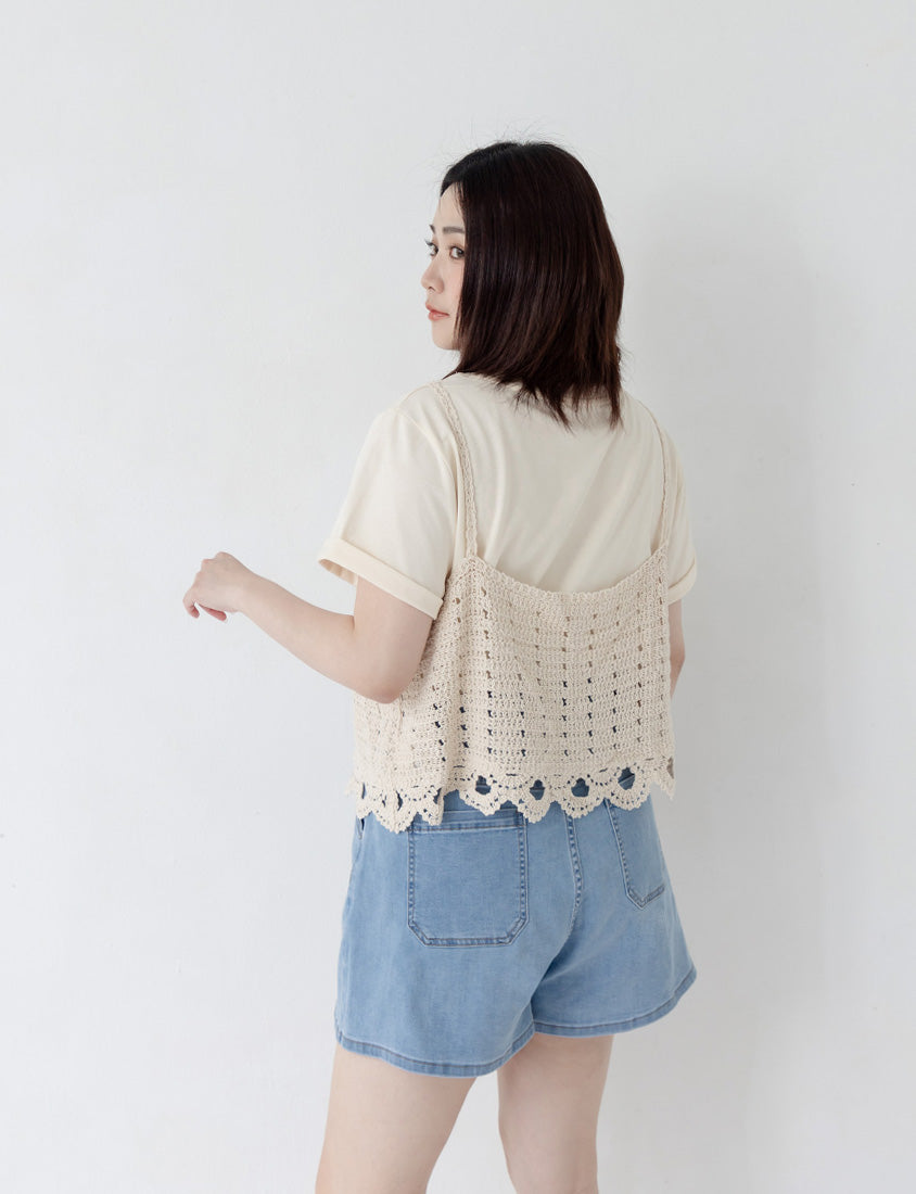 Versatile Crochet Knit Plus Size Vest