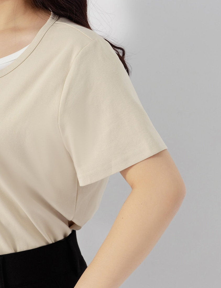 Versatile V-Neck Faux Two Piece Plus Size Tee