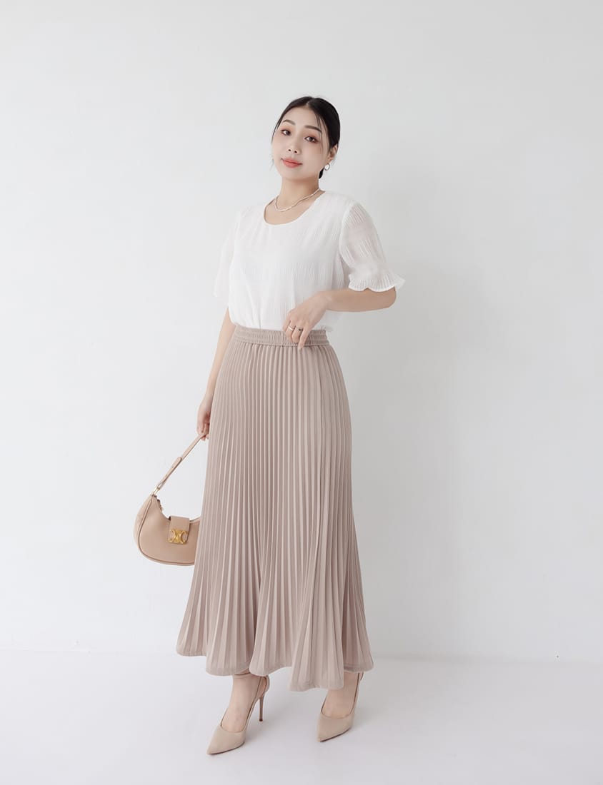 MISS. Korean Style Crinkled Plus Size Chiffon Top