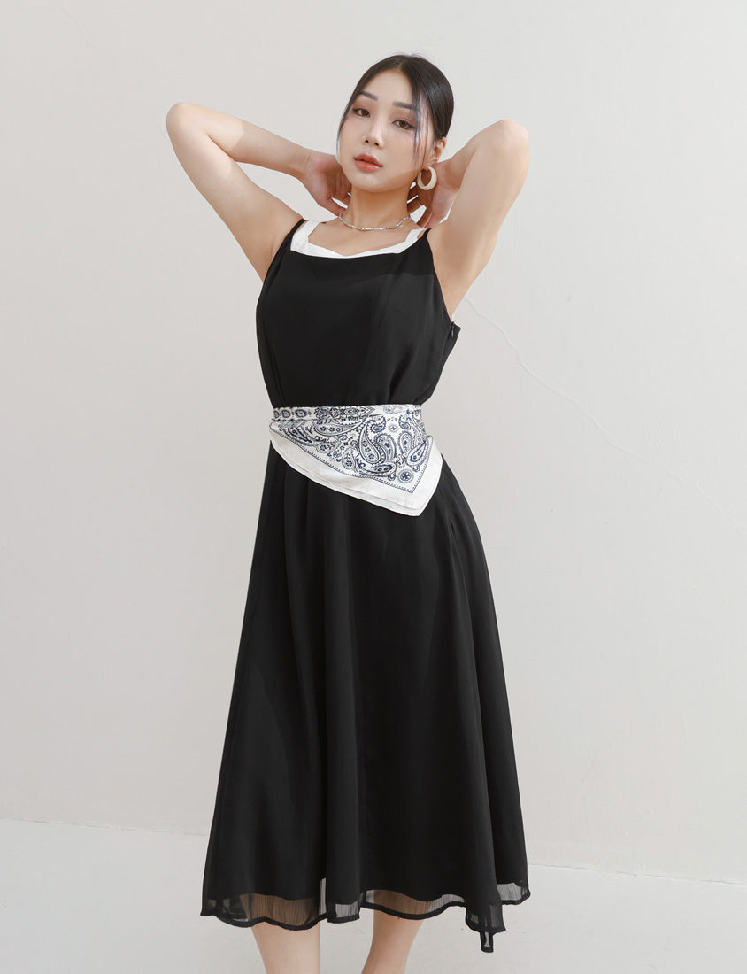 MISS. Ethereal Double Layer Sheer Adjustable Plus Size Maxi Dress