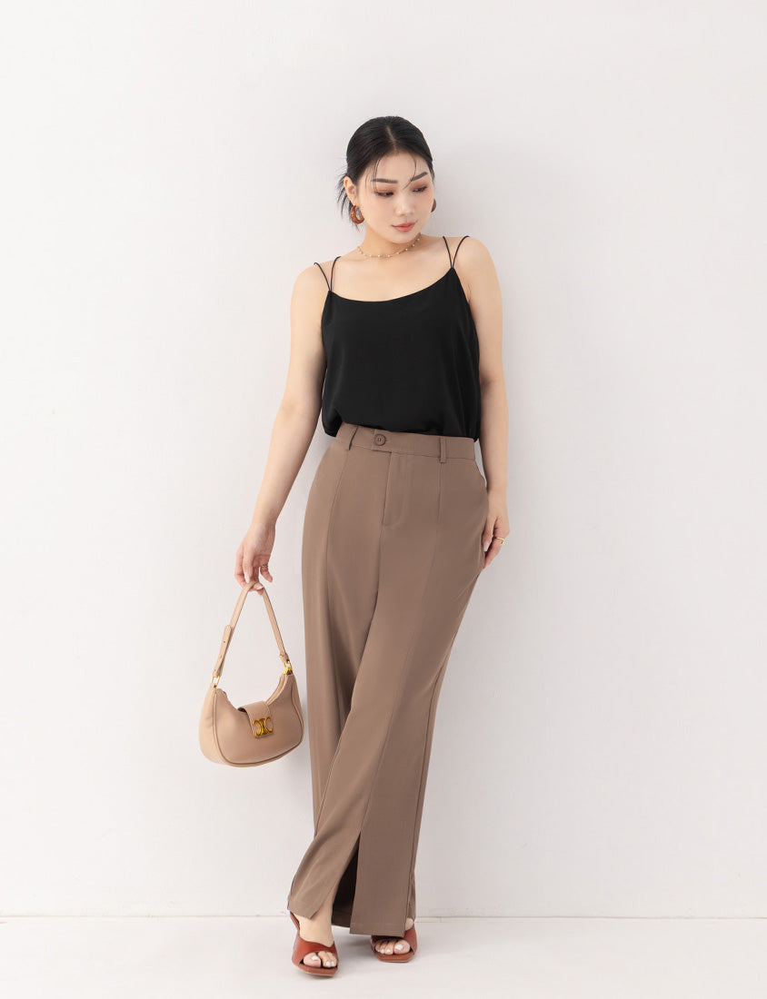 MISS. Elegant Textured Open-Back Plus Size Chiffon Camisole