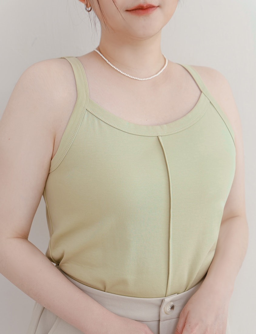 MISS. Silky Cooling Sleeveless Cut Stitch Plus Size Tank Top