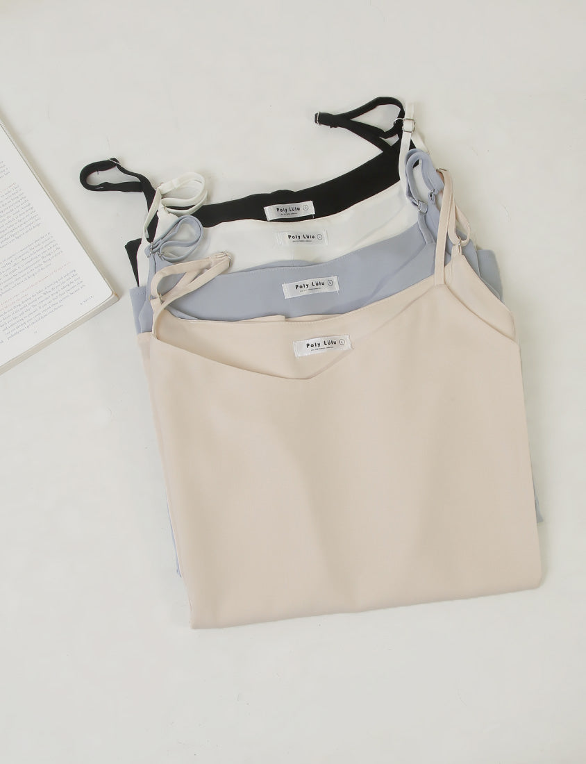 MISS. Skin-Friendly Satin Adjustable Strap Plus Size Cami