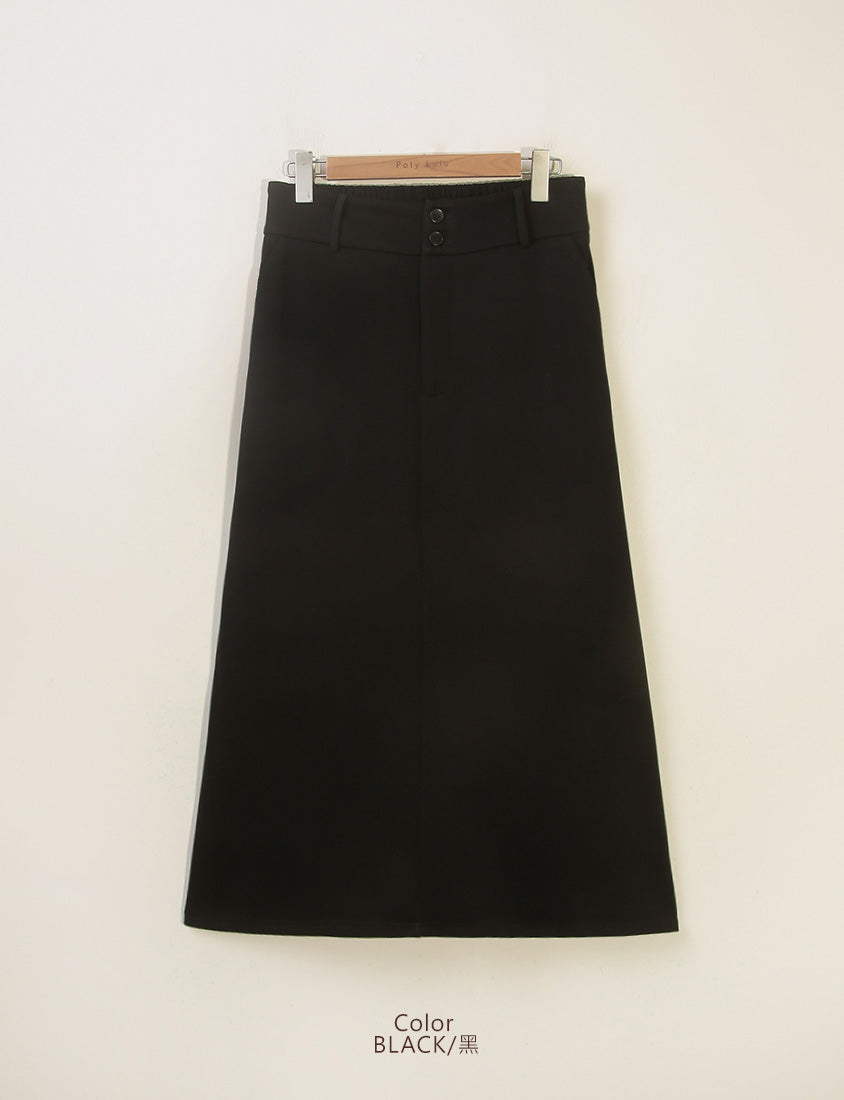 Miss. Space Cotton Back-Slit Plus Size Maxi Skirt