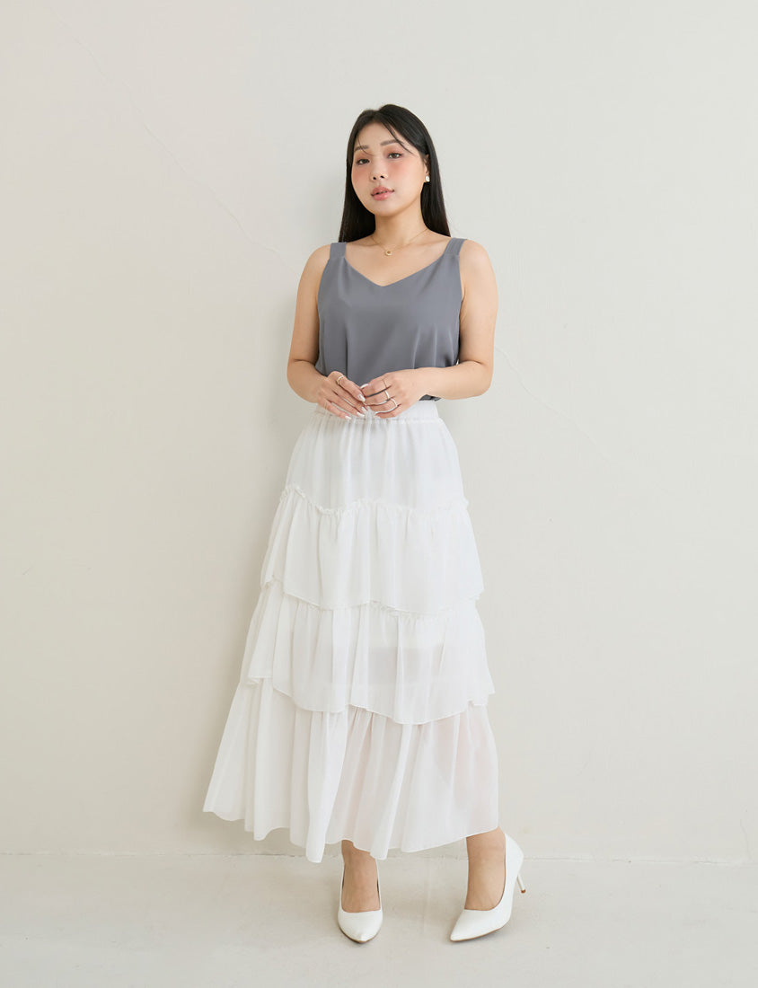 MISS. Two Way Reversible Matte Chiffon Plus Size Tank Top